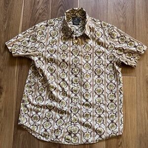 Lucky Brand Brown and Cream Patterned Shirt